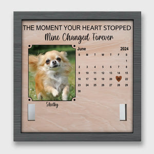 Photo personnalisée « Un morceau de mon cœur est avec toi » - Plaque commémorative personnalisée pour perte d'animal de compagnie, cadre pour collier - Cadeau de condoléances pour les propriétaires d'animaux et les amoureux des animaux
