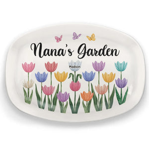 Grandma’s Love Helps Kids Bloom - Family Personalized Custom Platter - Gift For Mom, Grandma
