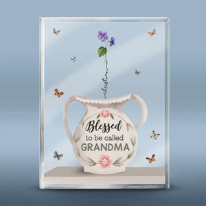 Comme des fleurs, les enfants illuminent chaque recoin de la vie - Plaque acrylique rectangulaire personnalisée pour la famille - Cadeau pour maman, grand-mère
