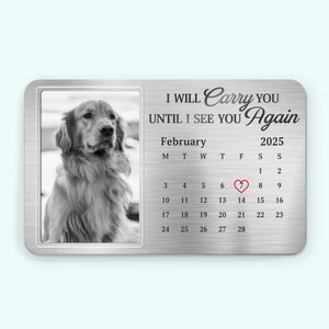 Photo personnalisée « Toujours dans mon cœur, pour toujours mon ami » - Carte portefeuille personnalisée en aluminium commémorative - Cadeau de condoléances pour les propriétaires d'animaux et les amoureux des animaux