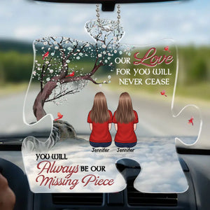 Notre amour éternel pour toi - Ornement de voiture personnalisé commémoratif - Forme personnalisée en acrylique - Cadeau de condoléances pour les membres de la famille