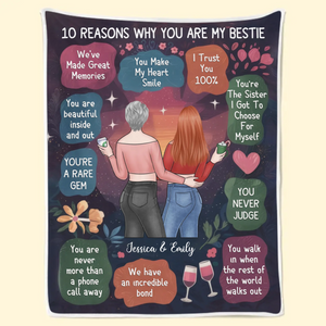 L'amitié est un voyage qui dure toute une vie - Couverture personnalisée Bestie - Cadeau pour meilleures amies, meilleures amies, sœurs