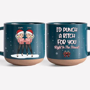 Tasse en céramique personnalisée « Friends Who Holiday Together Sleigh Together » - Cadeau de Noël pour les meilleures amies, les meilleures amies et les sœurs