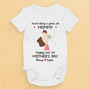 De mes petites mains à votre grand cœur - Body bébé personnalisé en famille - Cadeau de fête des mères, de baby shower, pour la première maman