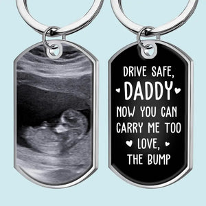 Custom Photo Now You Can Carry Me Too - Family Personalized Custom Keychain - Gift For Family Members, Baby Shower Gift