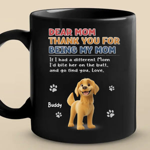 Je t'aime, donne-moi des friandises maintenant ! Mug noir personnalisé pour chien ! Cadeau pour les propriétaires et les amoureux des animaux