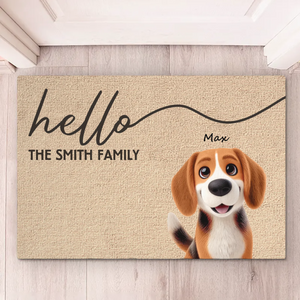 Notre douce maison - Tapis décoratif personnalisé pour chien et chat - Cadeau de pendaison de crémaillère pour propriétaires et amoureux des animaux