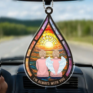 Je tiens à toi et je te garderai dans mes prières - Ornement de voiture personnalisé commémoratif - Forme personnalisée en acrylique - Cadeau de condoléances pour les membres de la famille