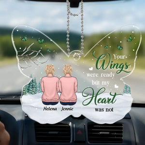 Je te reverrai un jour, dans les nuages - Ornement de voiture personnalisé commémoratif - Forme personnalisée en acrylique - Cadeau de condoléances pour les membres de la famille
