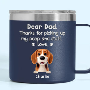 Nourrissez-moi, promenez-moi, aimez-moi ! Gobelet personnalisé en acier inoxydable de 14 oz avec poignée pour chien et chat ! Cadeau pour les propriétaires et les amoureux des animaux.