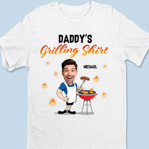 T-shirt personnalisé avec photo « Master of the Grill » - T-shirt unisexe personnalisé pour la famille, haut de gamme, sweat à capuche - Cadeau pour la fête des pères, papa, grand-père