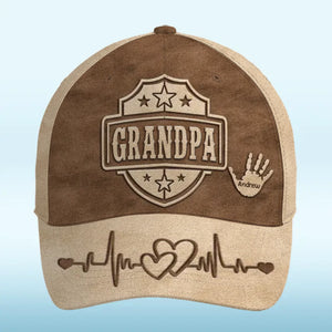Fabriqué à la main avec amour - Chapeau personnalisé familial, casquette classique à imprimé intégral - Fête des pères, cadeau pour papa, grand-père