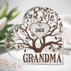 Fort comme les racines d'une mère - Plaque acrylique personnalisée en forme de cœur pour la famille - Fête des Mères, cadeau pour maman, grand-mère