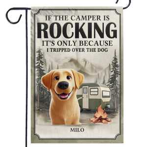 Bienvenue au Camp Paws & Relax - Drapeau personnalisé pour chien - Cadeau pour propriétaires et amoureux des animaux