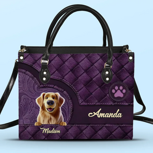 Amis à fourrure, pour toujours dans mon cœur ! Sac à main en cuir personnalisé pour chien ! Cadeau pour propriétaires et amoureux des animaux.