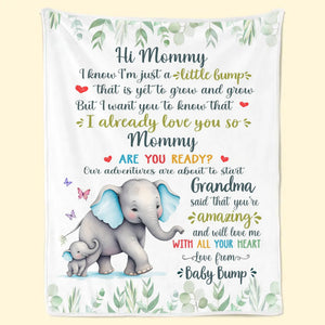 Maman, j'ai hâte de te rencontrer - Couverture personnalisée pour la famille - Cadeau pour la fête des mères, baby shower, première maman