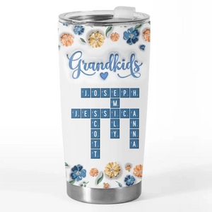 Morceaux de mon cœur - Gobelet personnalisé avec effet gonflable 3D imprimé pour la famille - Cadeau pour la fête des mères, maman, grand-mère