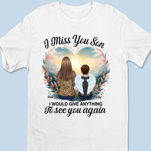 L'amour demeure au-delà de l'adieu - T-shirt unisexe personnalisé commémoratif, t-shirt premium, sweat à capuche - Cadeau de condoléances pour les membres de la famille, fille, fils