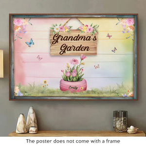 Là où les fleurs fleurissent, l'amour aussi - Affiche horizontale personnalisée pour la famille - Fête des Mères, cadeau pour maman, grand-mère