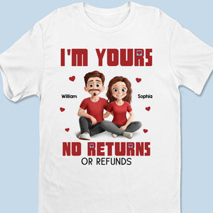 À moi pour toujours, aucun échange autorisé - T-shirt unisexe personnalisé pour couple, t-shirt premium, sweat à capuche - Cadeau pour mari et femme, anniversaire