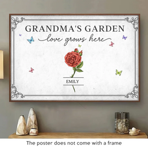 Arrosé de câlins et de soleil - Affiche horizontale personnalisée pour la famille - Cadeau pour maman, grand-mère