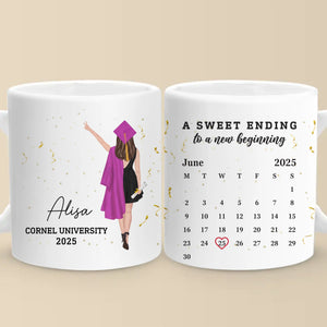 Une douce fin pour un nouveau départ - Mug personnalisé pour la famille - Cadeau de fin d'études pour les membres de la famille, les frères et sœurs