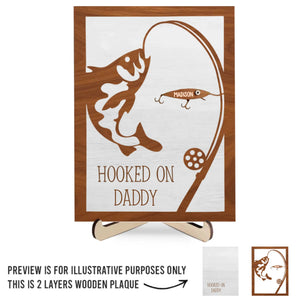 Accro à toi et à la belle vie - Plaque en bois personnalisée à 2 couches avec support - Fête des pères, cadeau pour papa, amateurs de sport, joueurs de sport