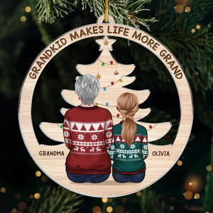 Grand-mère a toujours le temps de parler et vous fait sentir spécial - Ornement personnalisé familial - Forme personnalisée en acrylique - Cadeau de Noël pour grand-mère, petit-enfant
