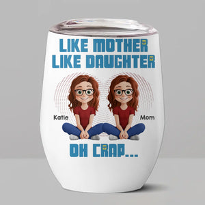 Together, We Laugh, We Love, We Grow - Family Personalized Custom Wine Tumbler - Mother's Day, Gift For Mom, Daughter