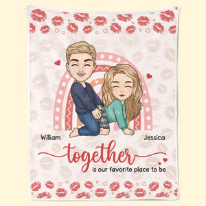 Où que nous soyons, ensemble est notre endroit préféré pour être - Couverture personnalisée pour couple - Cadeau de Noël pour mari et femme, anniversaire