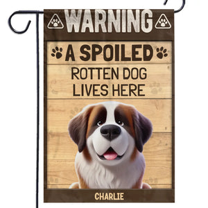 Un peu pourri et beaucoup d'amour - Drapeau personnalisé pour chien - Cadeau pour propriétaires et amoureux des animaux