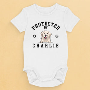 Body bébé personnalisé - Cadeaux de baby shower personnalisés, révélation du sexe du bébé pour les nouvelles mamans, les nouveaux papas, les nouveaux parents et les amoureux des chiens et des chats - Gardé par mon chien