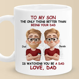Mes moments de plus grande fierté sont de te voir comme un papa - Mug personnalisé pour la famille - Fête des pères, cadeau pour fils