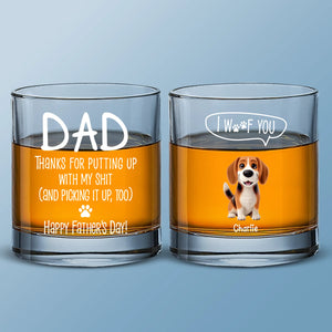 Bonne fête des pères à mon vendeur de friandises ! Verre à whisky personnalisé pour chien ! Cadeau pour la fête des pères, pour les propriétaires d'animaux et les amoureux des animaux.