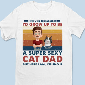 Le papa chat le plus ronronnant du monde - T-shirt unisexe personnalisé chat, t-shirt premium, sweat à capuche - Fête des pères, cadeau pour papa, propriétaires d'animaux, amoureux des animaux