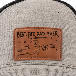 Proud Dad Of Pawsome Kids - Dog & Cat Personalized Custom Leather Patch Hat - Father's Day, Gift For Pet Owners, Pet Lovers