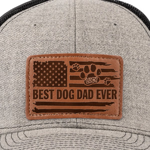 Élevé par des pattes, aimé de tous - Chapeau en cuir personnalisé pour chien - Fête des pères, cadeau pour les propriétaires d'animaux et les amoureux des animaux