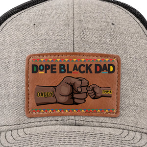 Dope Black Dad, héros du quotidien - Chapeau personnalisé en cuir avec patch - Fête des pères, cadeau pour papa