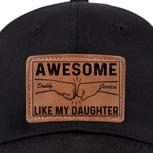 Petites mains, grand amour - Chapeau personnalisé en cuir avec patch - Fête des pères, cadeau pour papa, fille