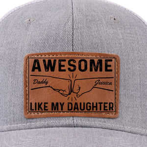 Petites mains, grand amour - Chapeau personnalisé en cuir avec patch - Fête des pères, cadeau pour papa, fille