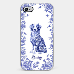 Élégance en fleurs, amour en fourrure – Coque de téléphone transparente personnalisée pour chien – Cadeau pour propriétaires et amoureux des animaux