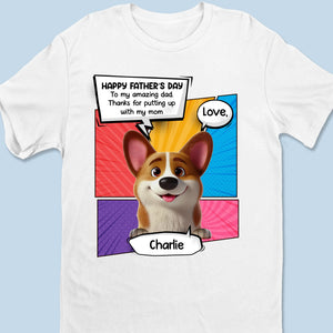 T-shirt unisexe personnalisé « Papa de l'année » pour chien, haut de gamme, sweat à capuche – Cadeau pour papa, propriétaires d'animaux et amoureux des animaux