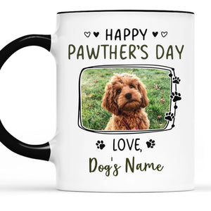 Tasse personnalisée avec photo « Joyeuse fête des Pawthers » pour chien et chat – Cadeau pour la fête des pères, pour les propriétaires d'animaux et les amoureux des animaux.