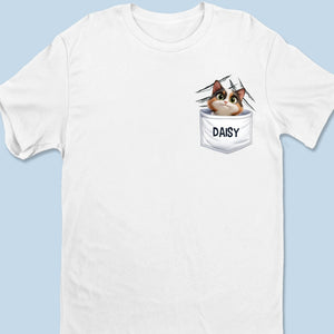 Ami à quatre pattes à l'intérieur - T-shirt, sweat à capuche et sweat-shirt unisexe personnalisé pour chat - Cadeau pour propriétaires et amoureux des animaux