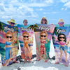 Serviette de plage personnalisée « Attrape-moi là où sont les vagues » – Cadeau idéal pour les vacances d'été, les anniversaires, les fêtes à la piscine, pour les meilleures amies, les meilleures amies et les sœurs.