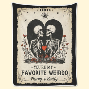 Couverture personnalisée - Cadeaux d'anniversaire de mariage personnalisés pour mari et femme, lui et elle - Weirdos In Love