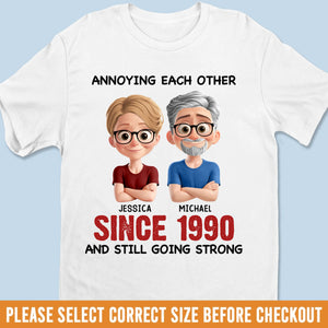 T-shirt unisexe personnalisé, t-shirt premium, sweat à capuche - Cadeaux d'anniversaire de mariage personnalisés pour mari et femme, lui et elle - Vieillir sans jamais se séparer