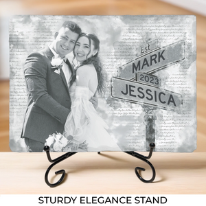 Photo personnalisée « Tu es la meilleure chose qui me soit jamais arrivée » - Pierre rectangulaire personnalisée avec support pour couple - Cadeau pour mari et femme, anniversaire