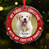 Custom Photo My Adorable Fur Baby - Dog & Cat Personalized Custom Circle Glass Ornament - Christmas Gift For Pet Owners, Pet Lovers, First Christmas