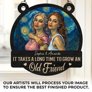 Custom Photo Window Hanging Suncatcher Ornament - Personalized Best Friend Birthday Gifts For Women, Besties, Sisters, BFF - Friends Who Shine Together